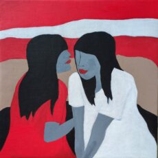 Sisters, 100×100 cm acrylic on canvas