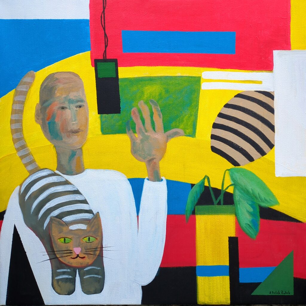 Modern times, 100×100 cm acrylic on canvas