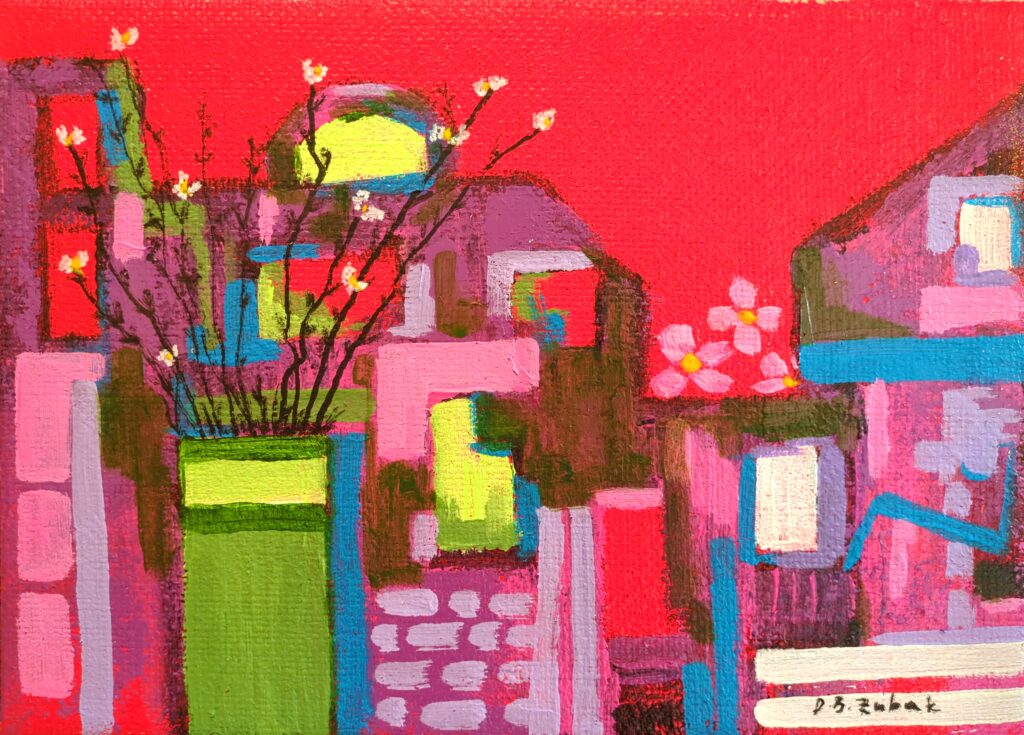 Green vase, 25×18 cm
acrylic on canvas