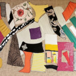 Composition III, 120x50 cm textile on canvas