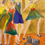 Dance with a cat, 25x20 cm, oil on canvas